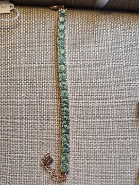 Park Lane Aqua Green Crystal Tennis Bracelet